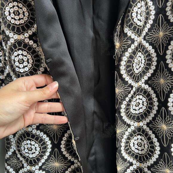 NWT Tory Burch Satin Trimmed Embellished Organza Jacket - Picture 6 of 11